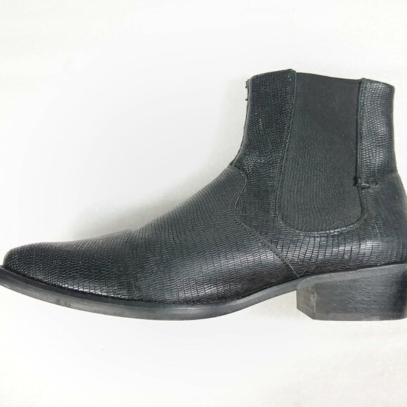 Twisted Tailor Black Textured Chelsea Boots Men’s 43 / US 10 Excellent Cond - Picture 11 of 14